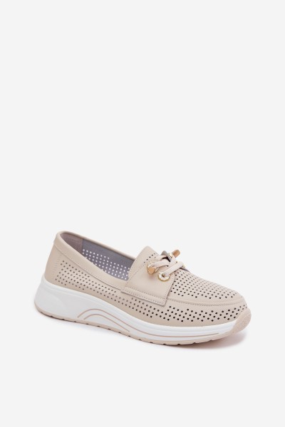 Open Slip-On Shoes Made of Natural Leather Artiker 58C0478 Beige 2