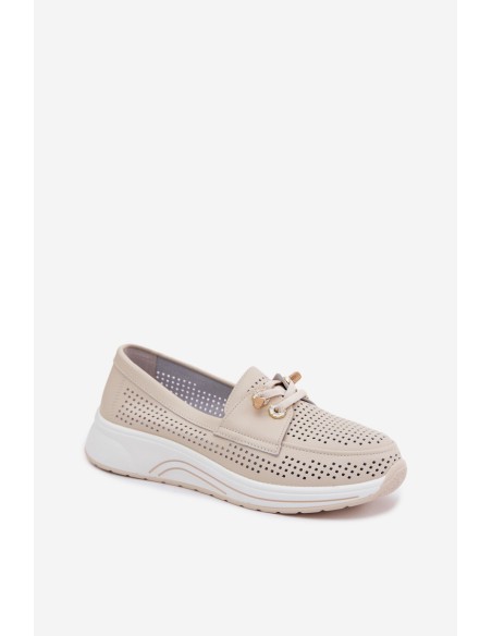 Open Slip-On Shoes Made of Natural Leather Artiker 58C0478 Beige