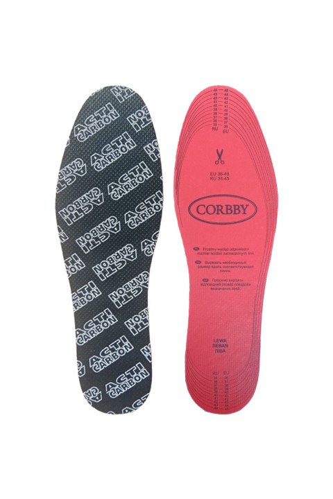 CORBBY ACTI WORK Insoles with Granulated Charcoal for Cutting 36-46