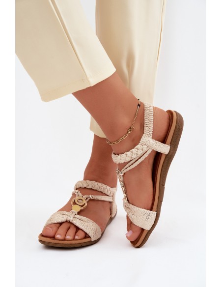 Women's Flat Gold Sandals Artiker 58C0628