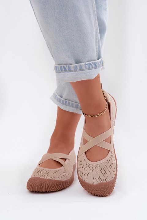 Sports Ballet Flats with Elastic Straps Artiker 58C1903 Beige