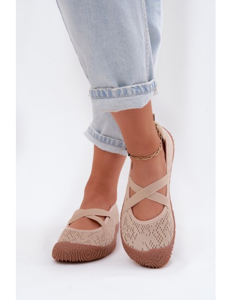 Sports Ballet Flats with Elastic Straps Artiker 58C1903 Beige