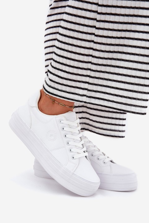 Eco leather women's sneakers on platform Big Star RR274298 white