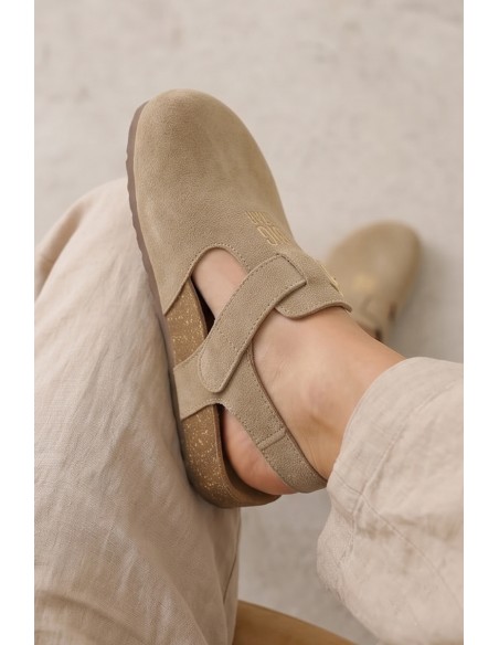Women's Sandals Made of Natural Suede Big Star TT274542 Beige