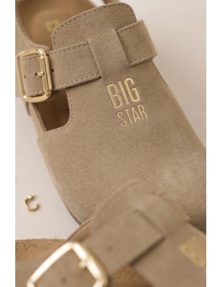 Women's Sandals Made of Natural Suede Big Star TT274542 Beige