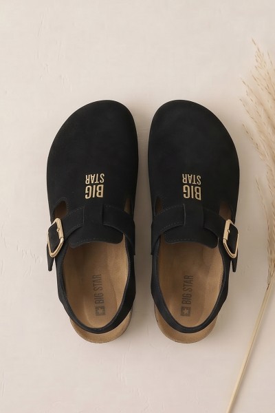 Women's Natural Suede Sandals Big Star TT274544 Black 2
