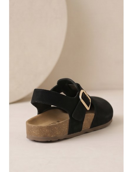 Women's Natural Suede Sandals Big Star TT274544 Black