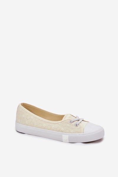 Ladies Sneakers With Embroidery Lee Cooper LCW-25-31-3445L Beige 2