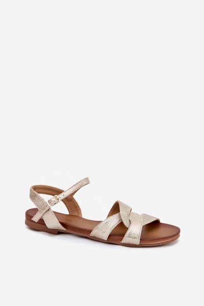 Flat Shiny Sandals Women S.Barski KV51-022 Gold 2