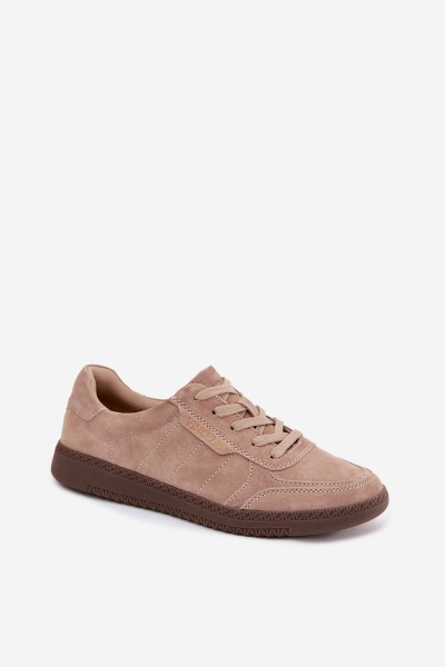 Leather Suede Women's Sneakers Vinceza 79635 Beige 2