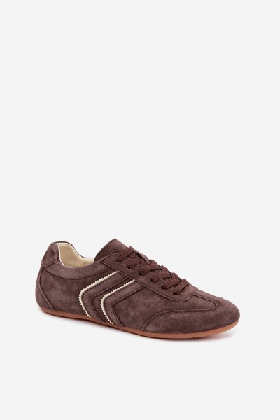 Women's Sneakers Made of Natural Suede Sombra Chocolate 2