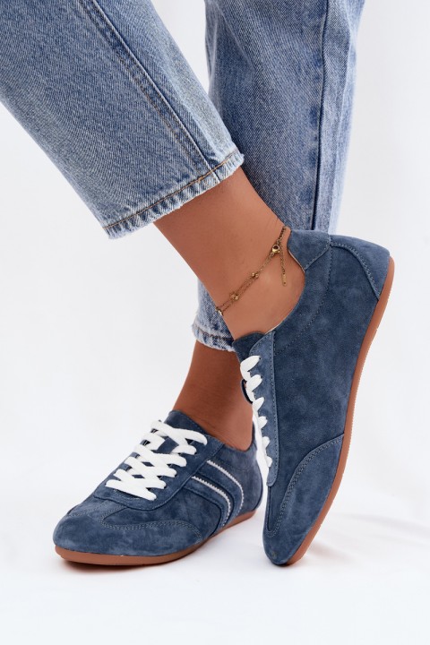 Women's Sneakers Made of Natural Suede Blue Sombra
