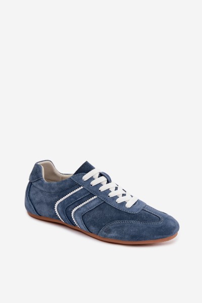 Women's Sneakers Made of Natural Suede Blue Sombra 2