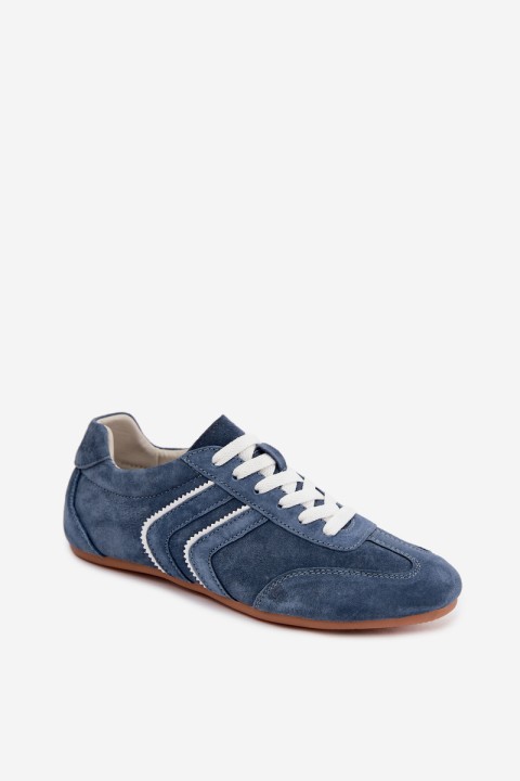 Women's Sneakers Made of Natural Suede Blue Sombra