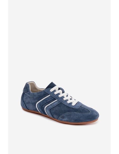 Women's Sneakers Made of Natural Suede Blue Sombra