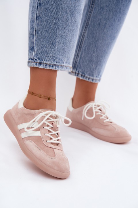 Leather Suede Women's Sneakers Pink Ismina
