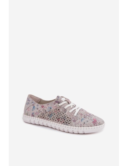 Openwork Patterned Shoes From Natural Suede Multicolor Tenebra