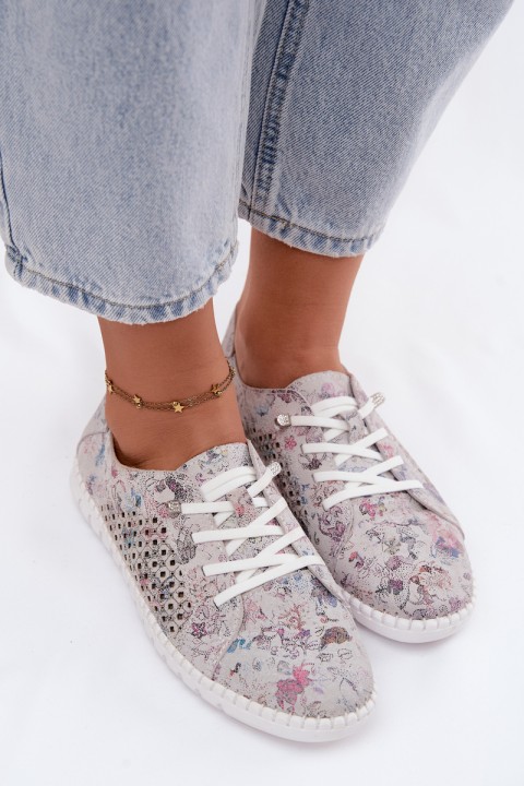 Openwork Patterned Shoes From Natural Suede Multicolor Tenebra