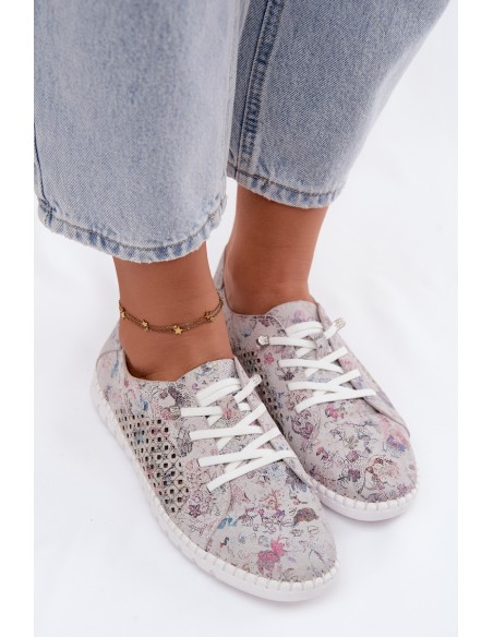 Openwork Patterned Shoes From Natural Suede Multicolor Tenebra