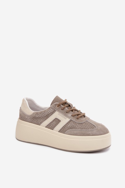 Women's Platform Sneakers With Perforation Grey Umbry