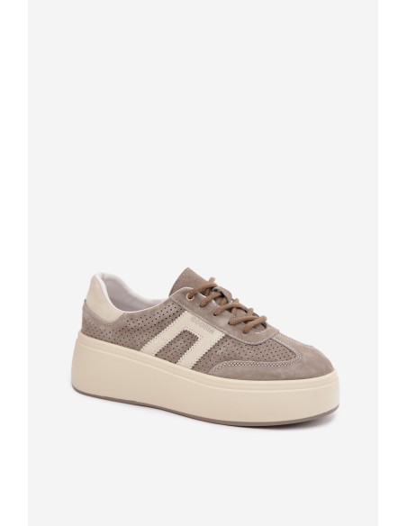 Women's Platform Sneakers With Perforation Grey Umbry