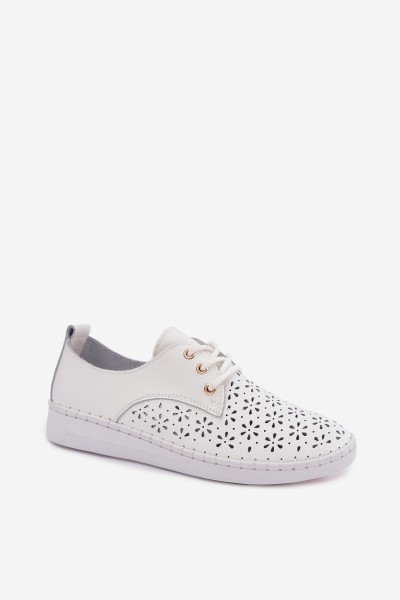 Leather Openwork Women's Shoes White Softie 2