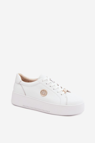Women's Leather Sneakers On Platform White Dainty 2