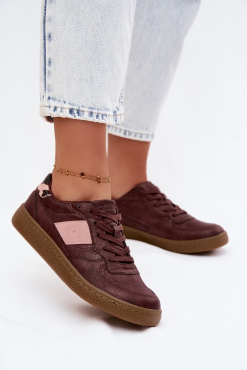 Shiny Women's Sneakers Big Star UU274016 Burgundy