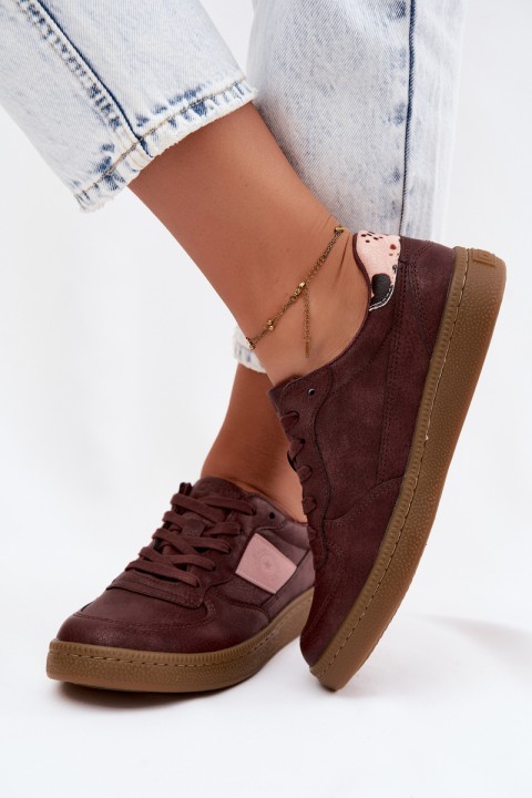 Shiny Women's Sneakers Big Star UU274016 Burgundy