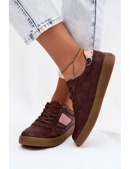 Shiny Women's Sneakers Big Star UU274016 Burgundy