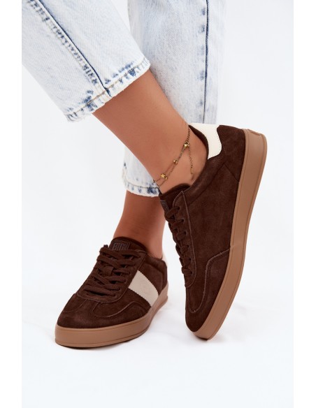 Women's Sneakers Imitation Suede Big Star UU274008 Chocolate