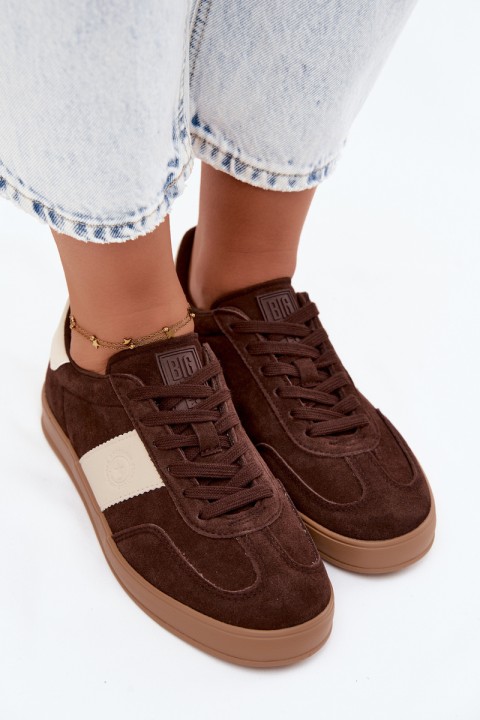 Women's Sneakers Imitation Suede Big Star UU274008 Chocolate