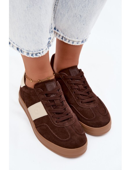 Women's Sneakers Imitation Suede Big Star UU274008 Chocolate