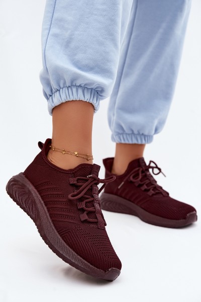Light Women's Athletic Fabric Slip-On Shoes Big Star UU274053 Burgundy