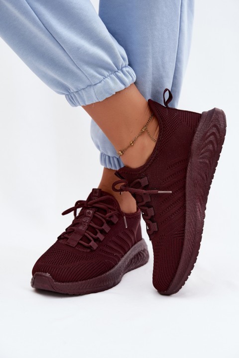 Light Women's Athletic Fabric Slip-On Shoes Big Star UU274053 Burgundy