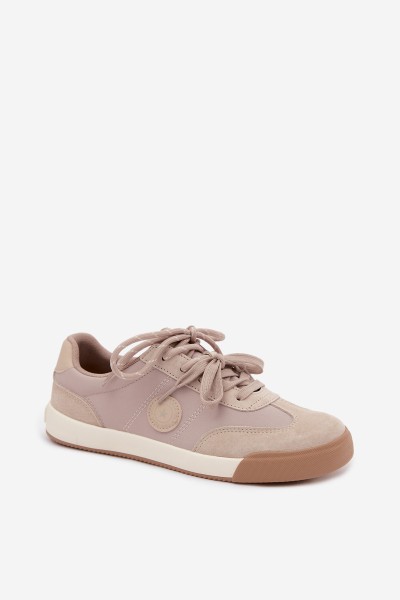 Women's Suede Sneakers With Double Laces Big Star UU274001 Beige 2