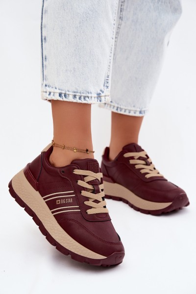 Women's Platform Sneakers Big Star UU274041 Burgundy