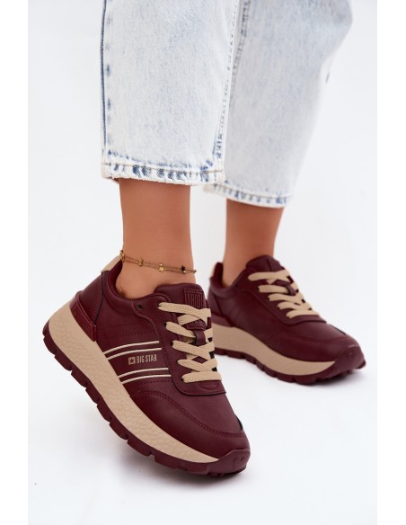 Women's Platform Sneakers Big Star UU274041 Burgundy