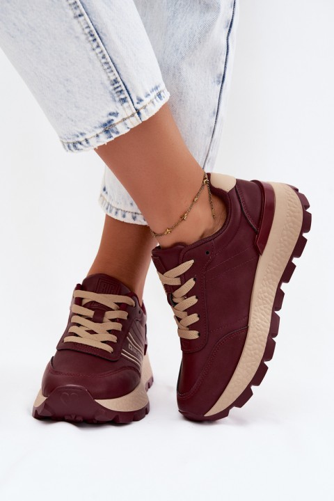 Women's Platform Sneakers Big Star UU274041 Burgundy