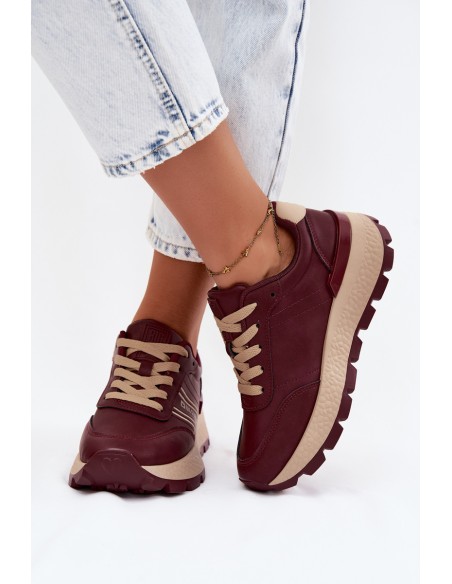 Women's Platform Sneakers Big Star UU274041 Burgundy