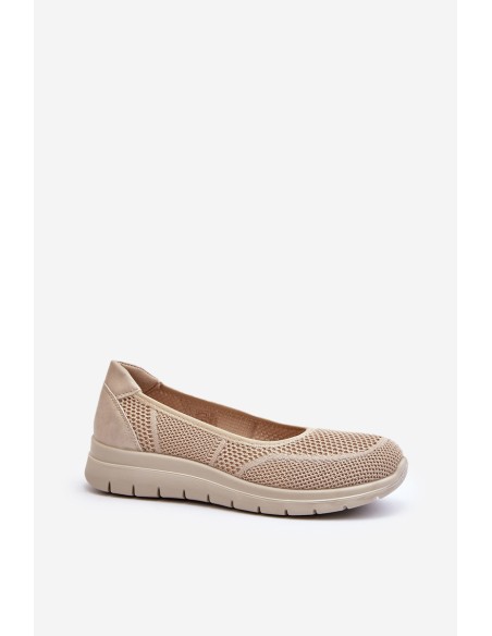 Beige Platform Ballet Flats and Wedges Aviaba