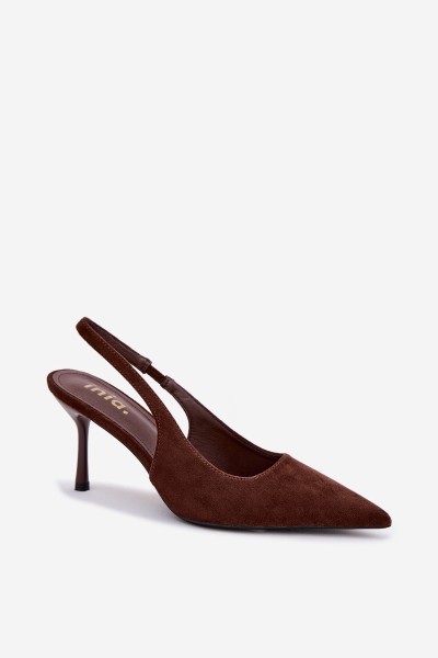 Women's High Heel Sandals With Eco Suede Chocolate Kevina 2