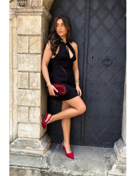 Women's High Heel Sandals Made of Faux Suede Red Saria