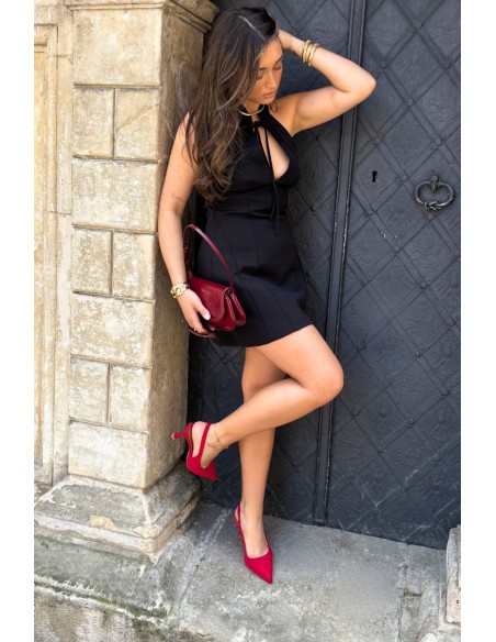 Women's High Heel Sandals Made of Faux Suede Red Saria