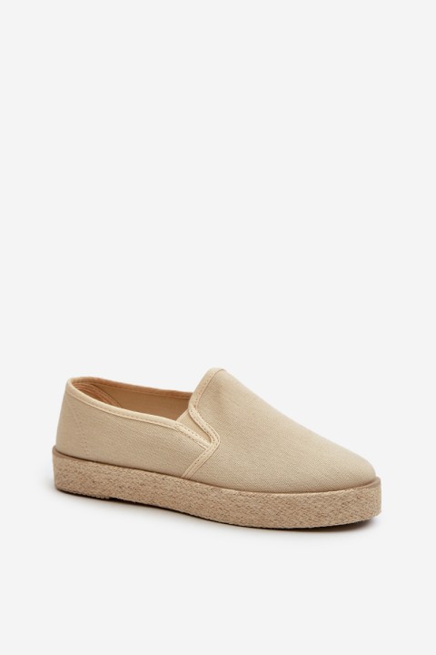Women's Beige Platform Espadrilles Naloenma