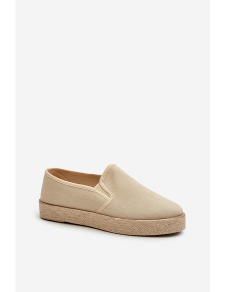 Women's Beige Platform Espadrilles Naloenma