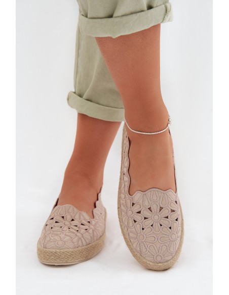 Women's Beige Platform Espadrilles Naloenma