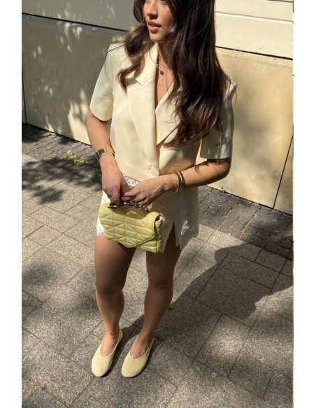 Camdena Yellow Faux Suede Ballerinas