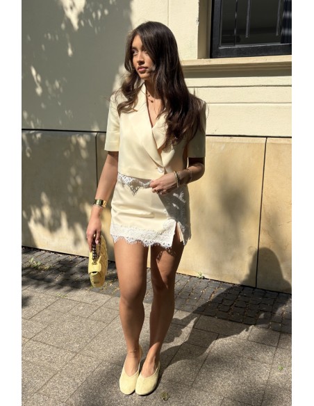 Camdena Yellow Faux Suede Ballerinas