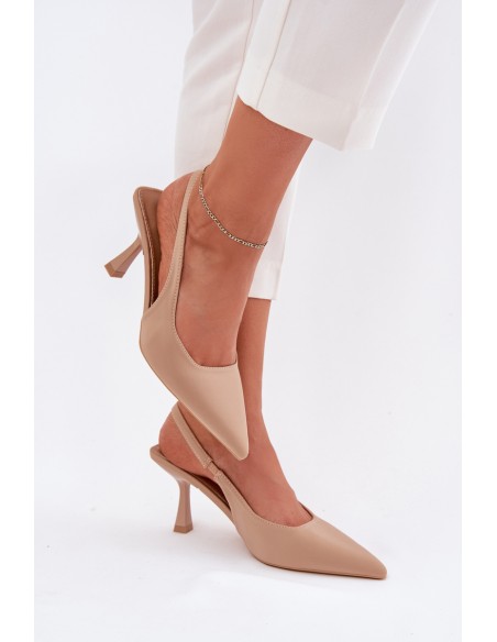 Beige Stiletto Heels Women's Sandals Lunira